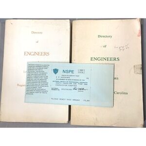 South Carolina Engineers Directory 1976-78 NSPE PE License Reference Lot